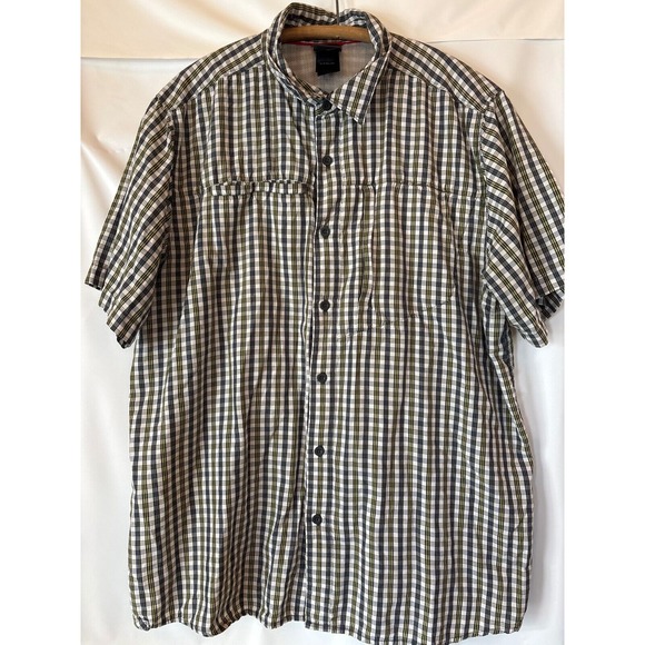 The North Face Other - The North Face‎ Mens Shirt XL Gray Yellow Plaid Short Sleeve Button Up Outdoor